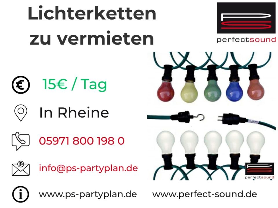 Lichterketten Partylichter LED Dekoration mieten bei perfect sound