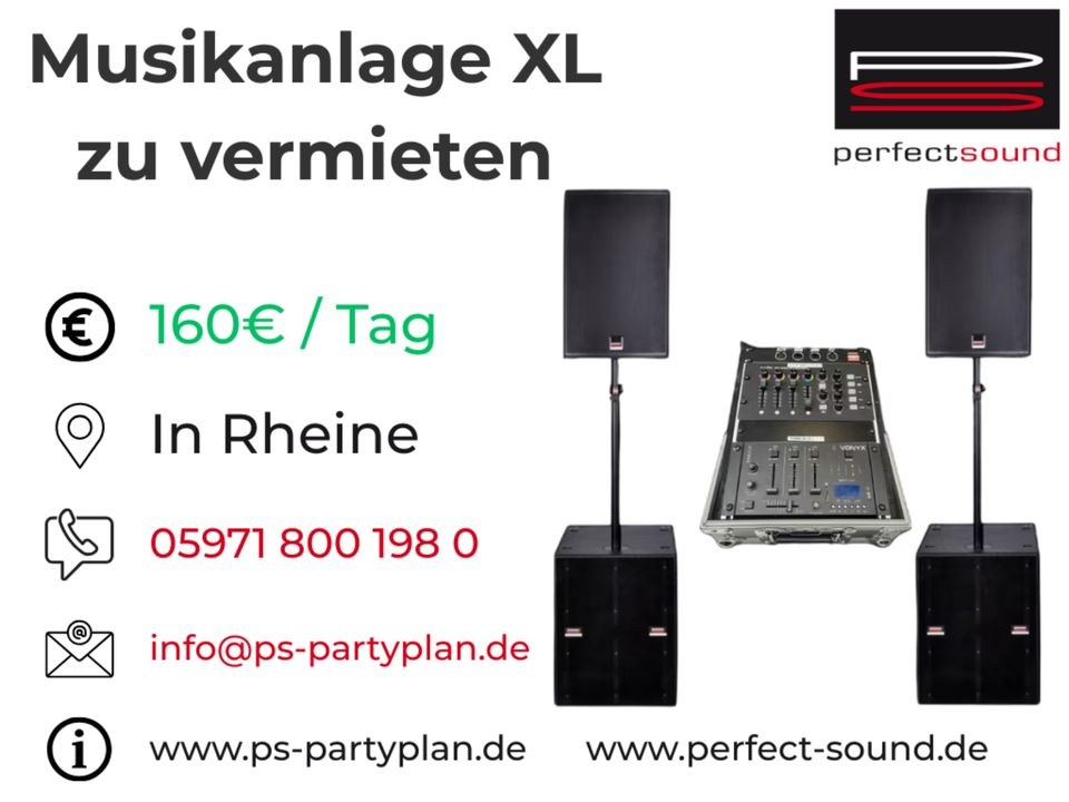 Musikanlage XL PA Anlage Beschallung system mieten bei perfect sound