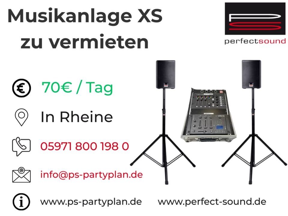 Musikanlage XS PA Anlage Beschallung system mieten bei perfect sound