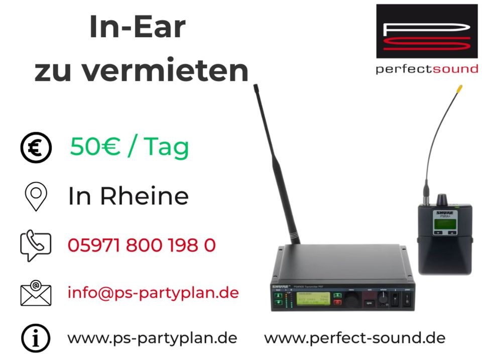 Ear System Shure PSM Monitoring Ohrhörer mieten bei perfect sound