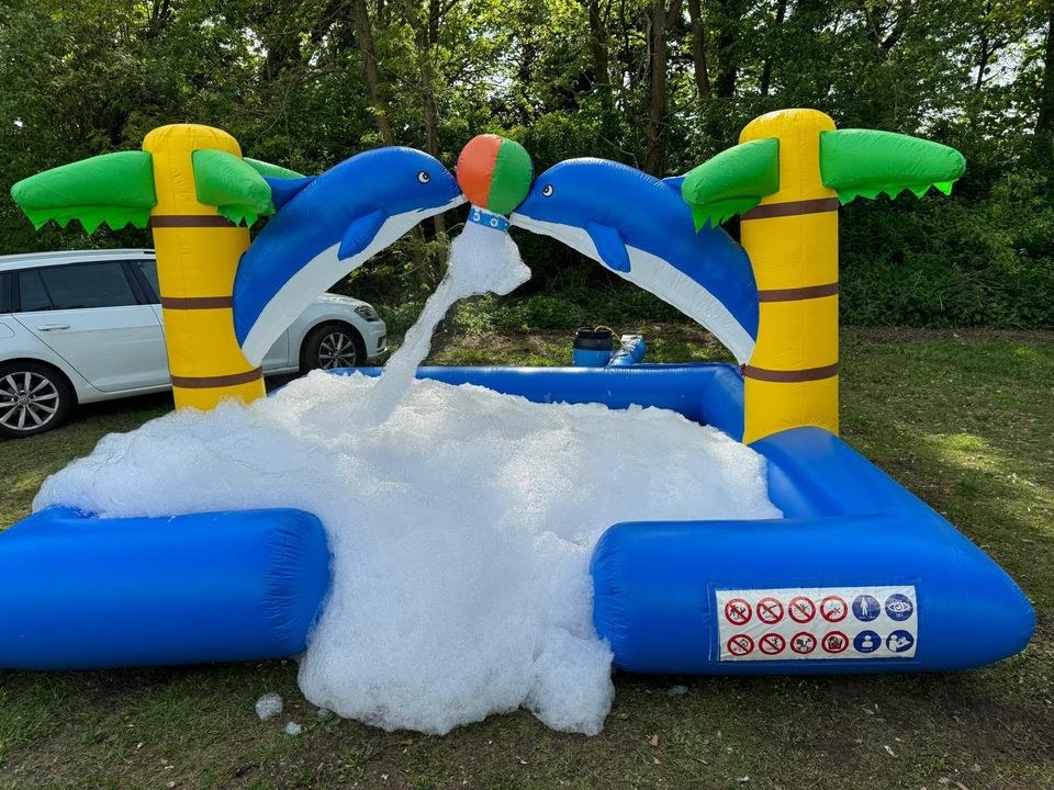 Wasser Hüpfburg Delfin bubble park mieten in Senne – 3
