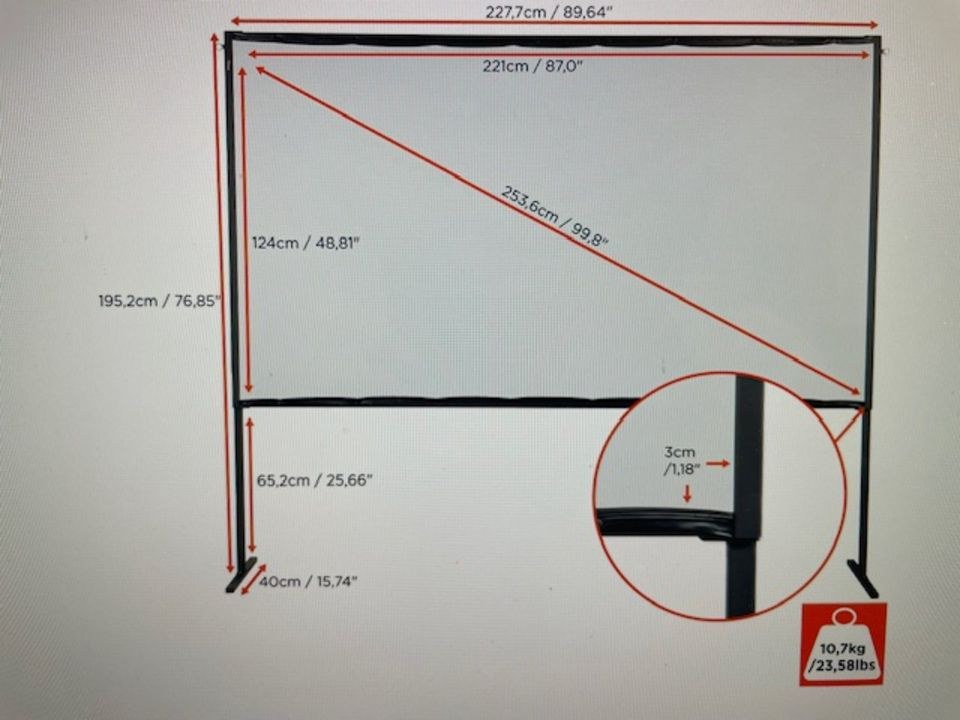 celexon Faltrahmenleinwand 16:9 100 221x124 cm mieten bei PlanSound – 3
