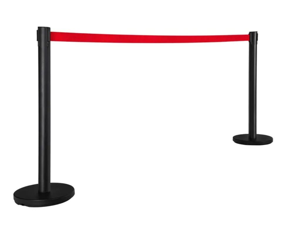 Absperrpfosten Pfosten Gurtband rot 2m mieten bei PlanSound – 3