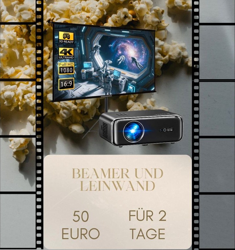 Beamer Leinwand Heimkino Kindergeburtstag mieten bei Rentbee