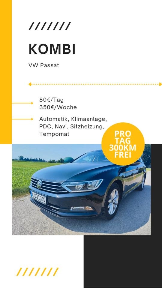 VW Passat Kombi Mietwagen Leihwagen Auto mieten bei Rentbee