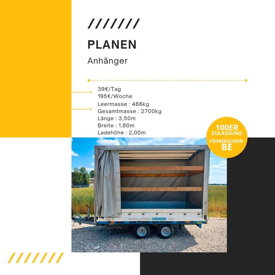 Planenanhänger Anhänger geschlossen Umzug mieten bei Rentbee