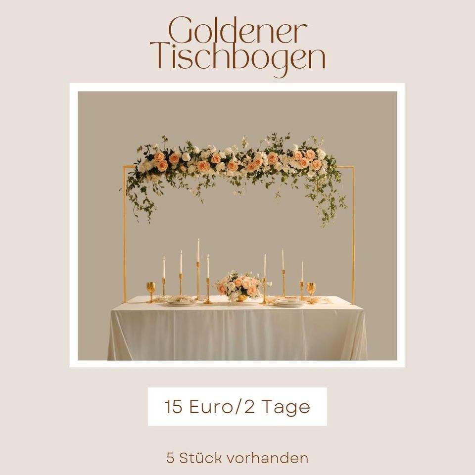 Tischbogen Dekoration mieten bei Rentbee – für die Hochzeit