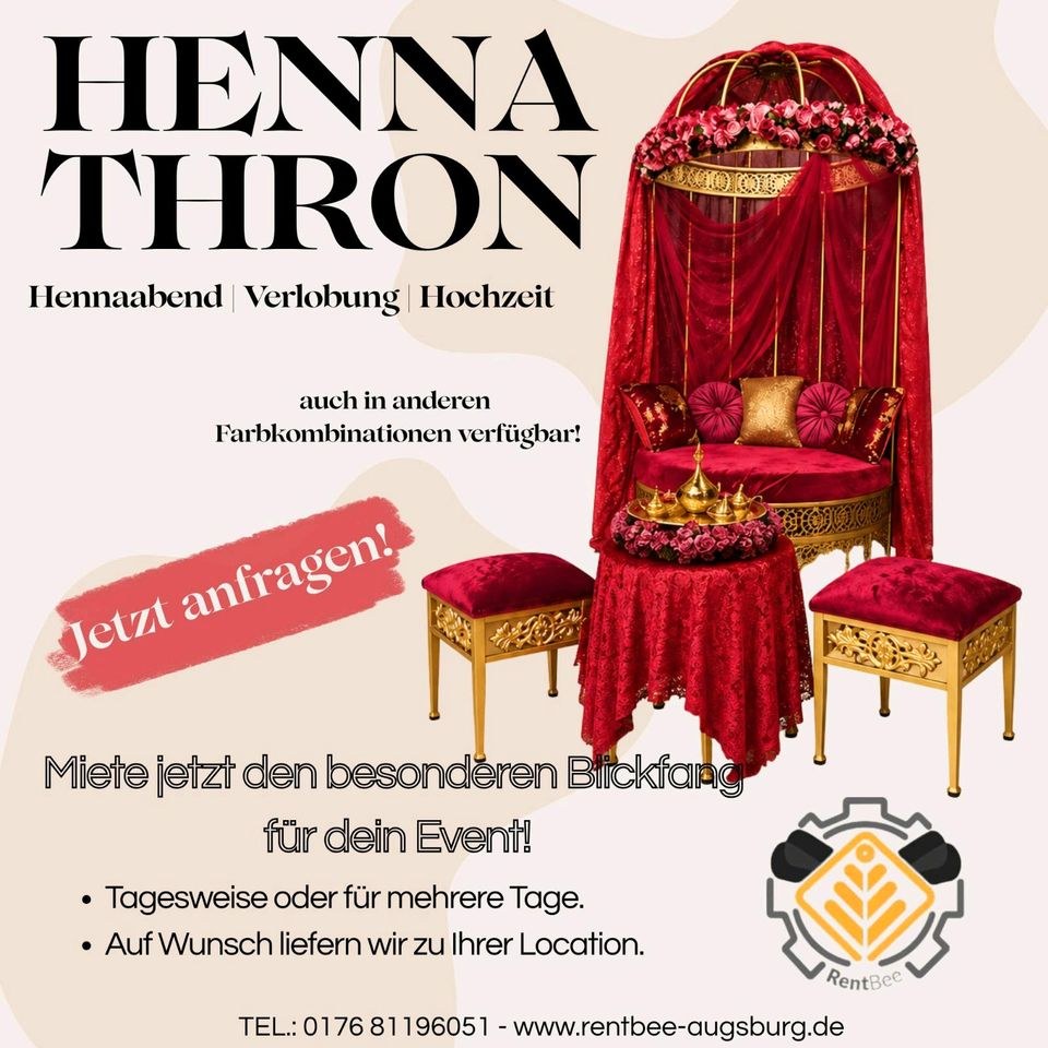 Henna Thron Sünnet Kina Taht Abend Dekoration mieten bei Rentbee