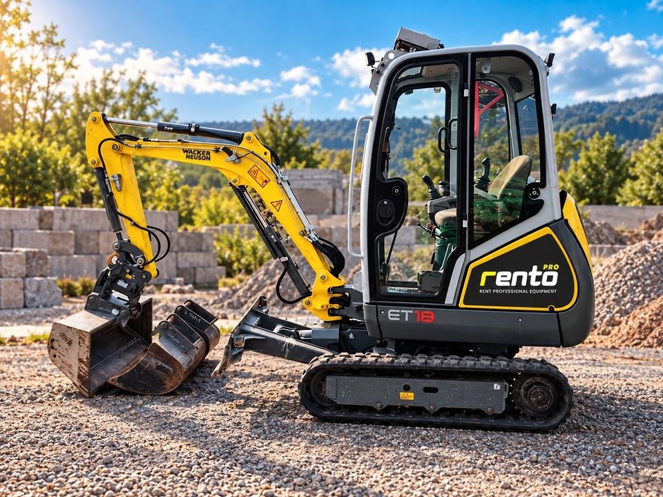 Minibagger 1,8t ET18 Wacker Neuson Tilt mieten bei rento Pro Equipment