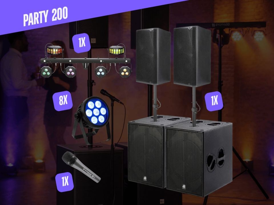 Musikanlage PA Anlage Partylicht Set 200 Pers mieten in Uplengen – 2