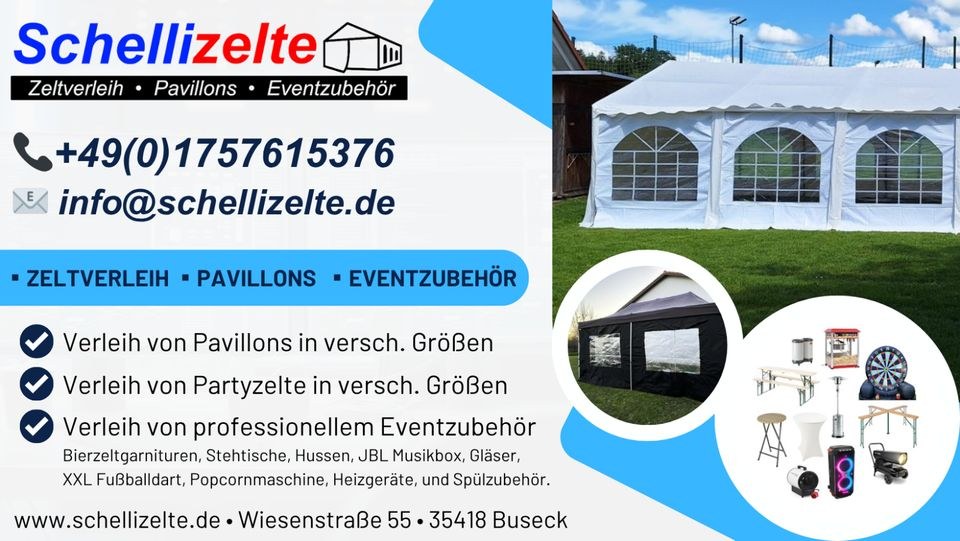 Partyzelte Pavillons Bierzeltgarnituren mieten in Buseck