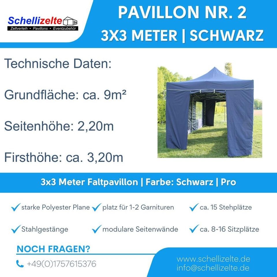 Faltpavillons Partypavillons 3x3m mieten bei Schellizelte Zeltverleih – 3