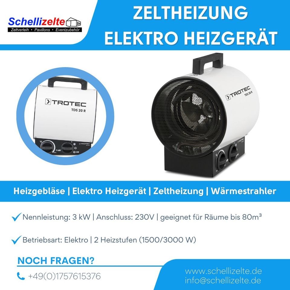 Heizpilz Heizgeräte Heizlüfter Zeltheizung mieten in Buseck – 4