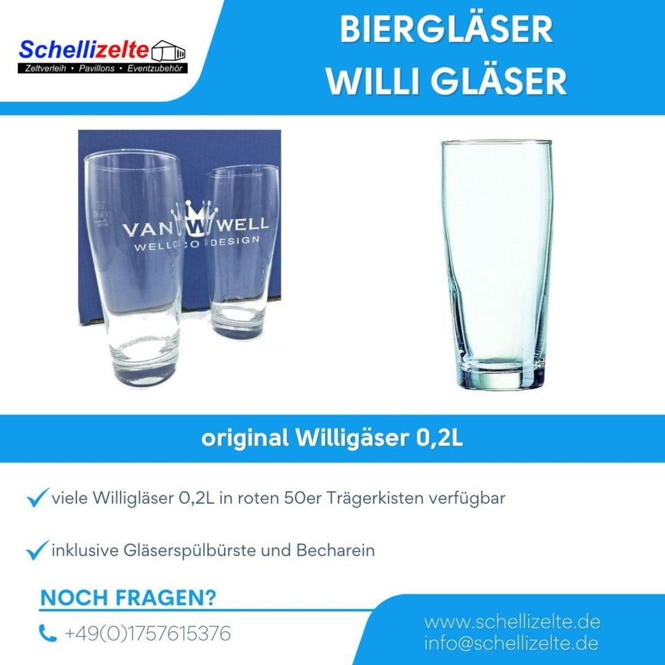 Willigläser 0,2L Mehrwegbecher 0,3L Sektgläser mieten in Buseck – 2