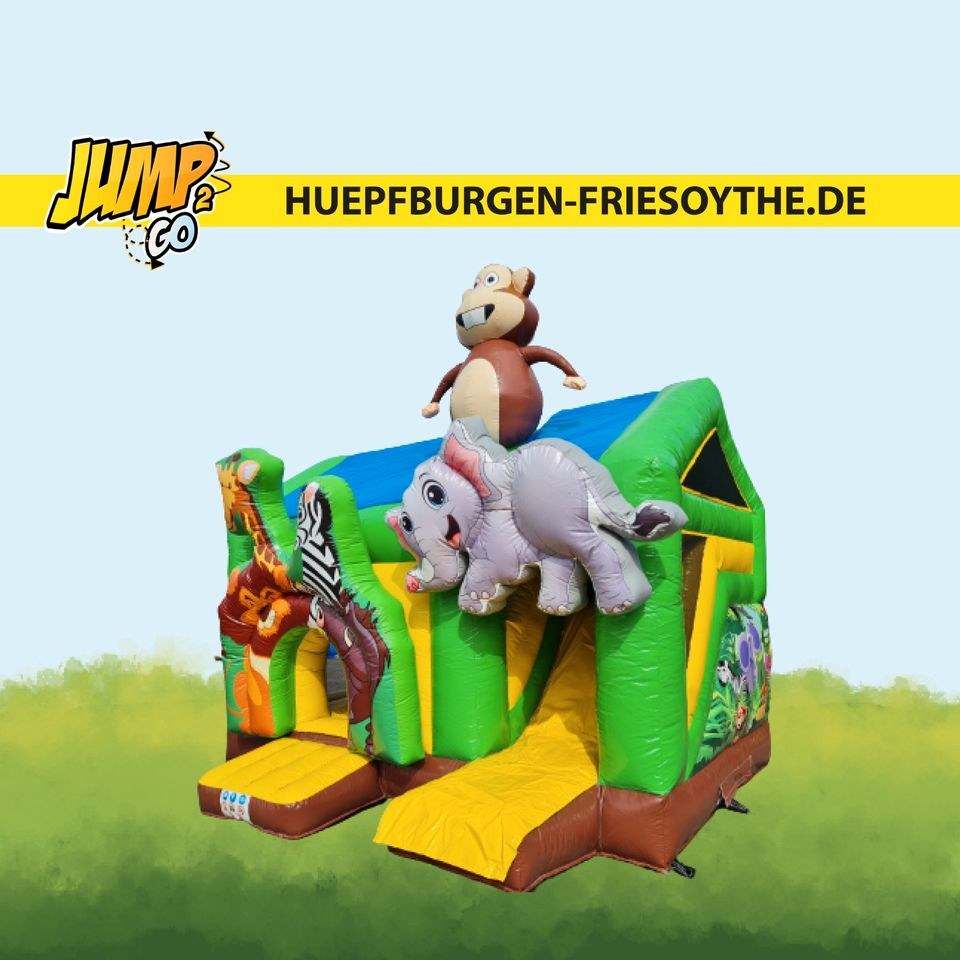 Hüpfburg Jungle Rutsche Multiplay mieten bei Jump 2 Go Werner von