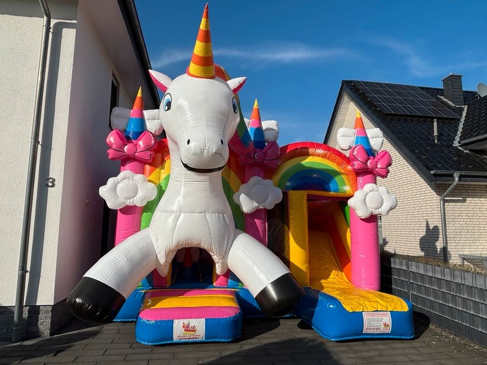 Hüpfburg Einhorn groß Rutsche 5,1x5,3m mieten in Versmold