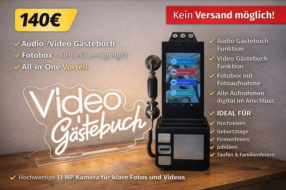 Video Audio Gästebuch Fotobox Fotospiegel mieten in Versmold