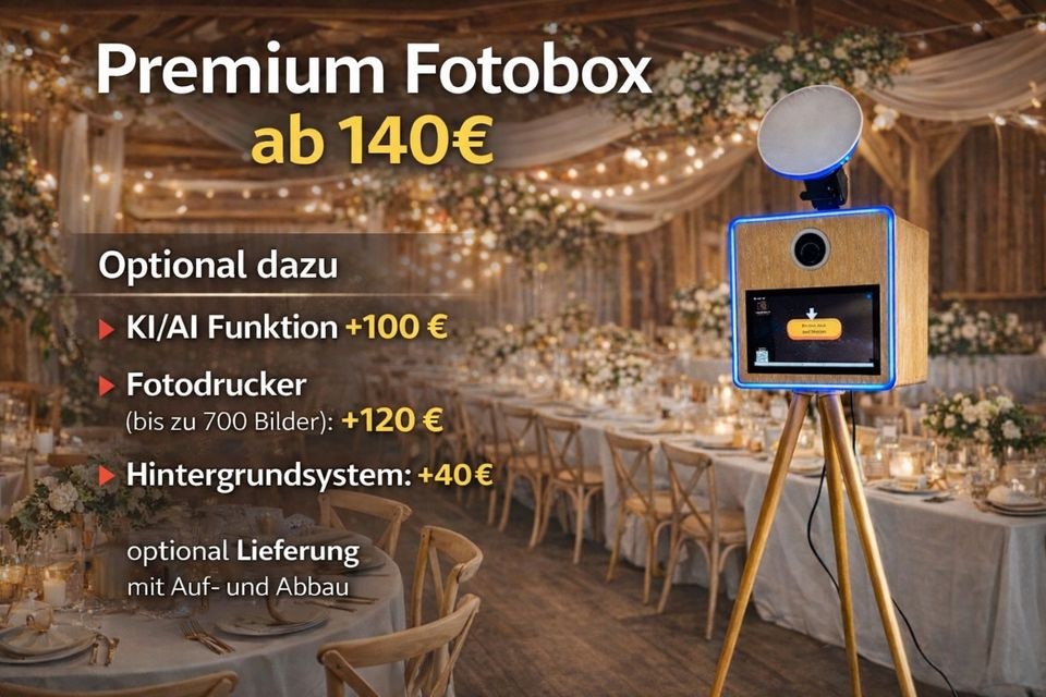 Premium Fotobox Retro Holzoptik mieten in Versmold – 2