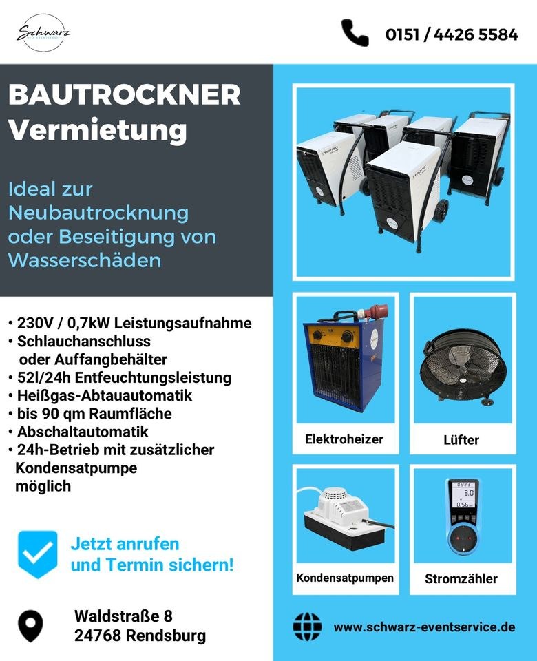 BAUTROCKNER N ENTFEUCHTER mieten in Rendsburg – 2