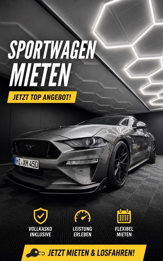 Ford Mustang GT Auto Sportwagen mieten bei SKRent – Fahrspaß auf Zeit