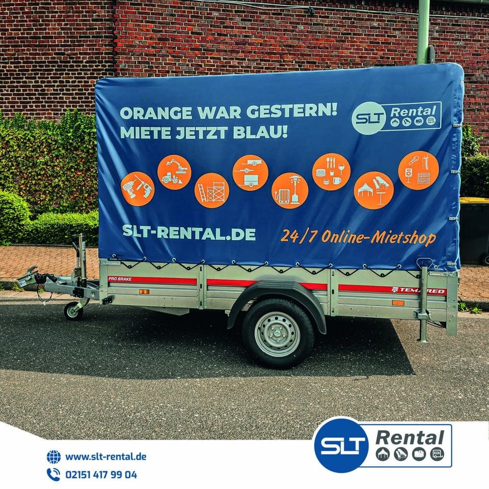 1300 kg PKW Planenanhänger mieten bei SLT Rental