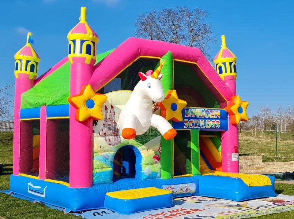 Hüpfburg Einhorn Schloss Festzelt Partyzelt mieten in Schlotheim