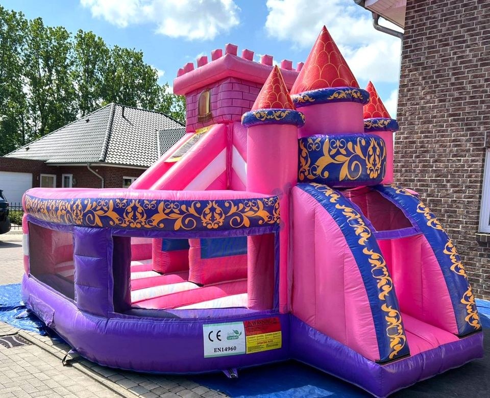 Große Prinzessin Hüpfburg Rutsche mieten bei Spielpunkt