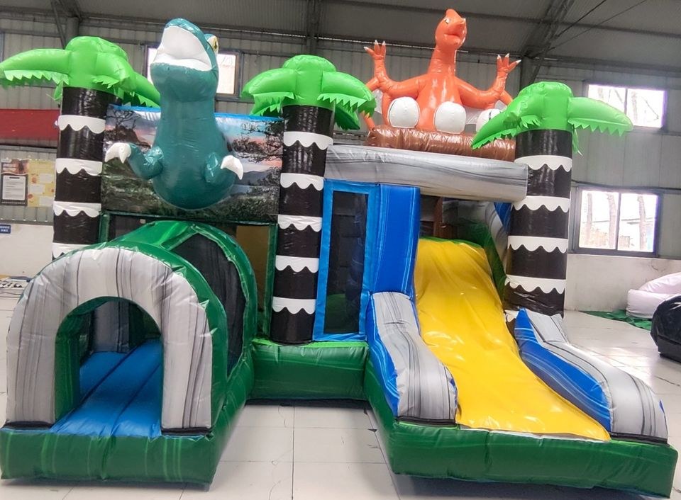 Mega Dinosaurier Dino Hüpfburg Rutsche mieten bei Spielpunkt