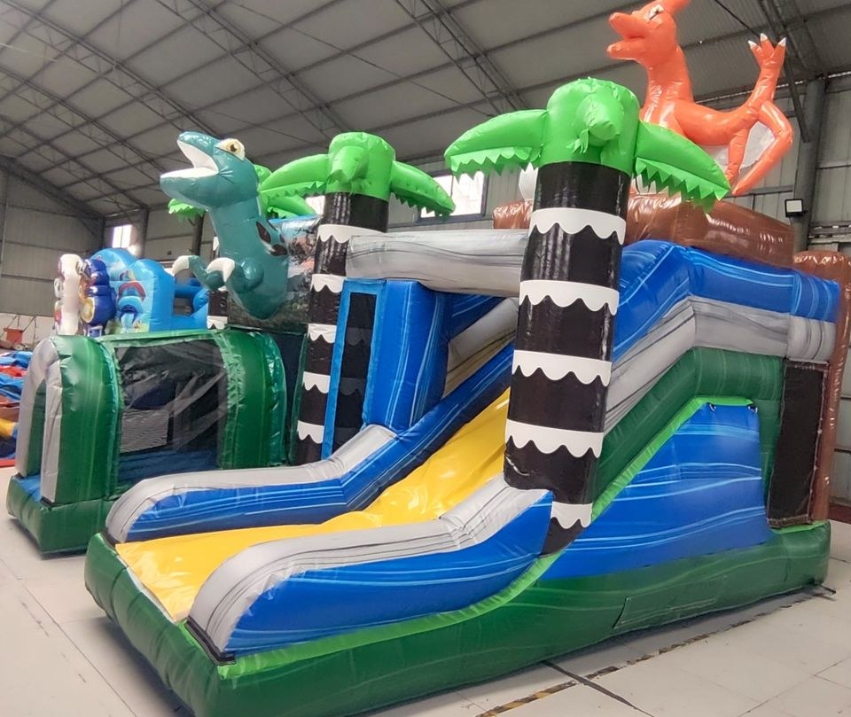 Mega Dinosaurier Dino Hüpfburg Rutsche mieten bei Spielpunkt – 2