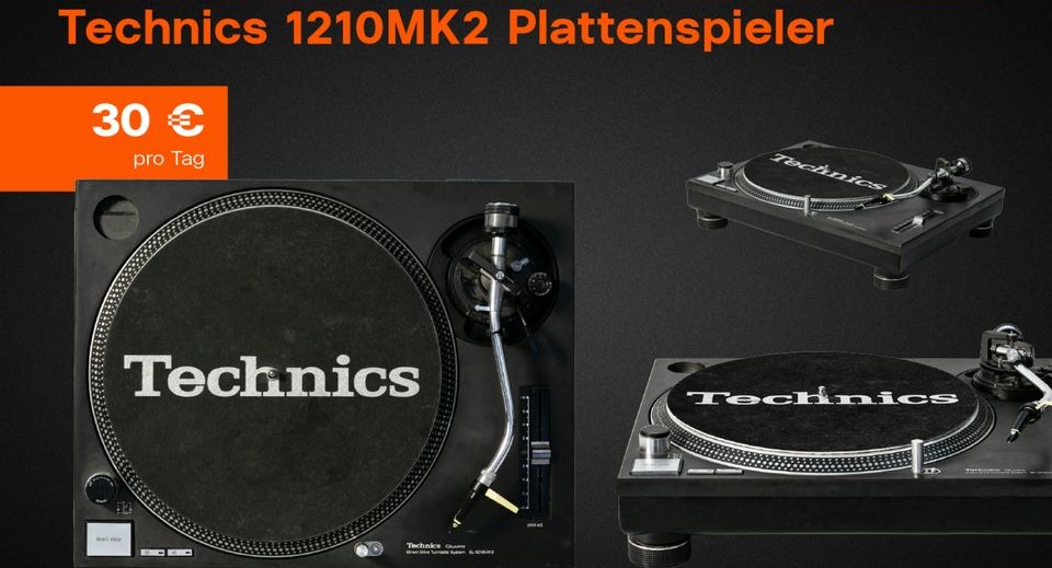 Plattenspieler Technics SL 1210 MK2 DJ mieten in Leipzig, Südvorstadt