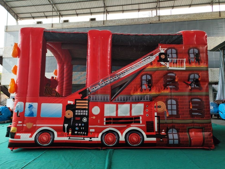 Feuerwehr Hüpfburg Haus 2026 mieten bei S&V Veranstaltungs – 3