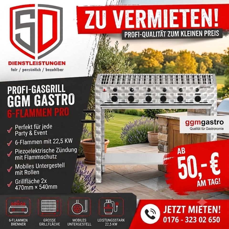 Großer Profi Gasgrill Ideal große Ohne mieten in Espelkamp
