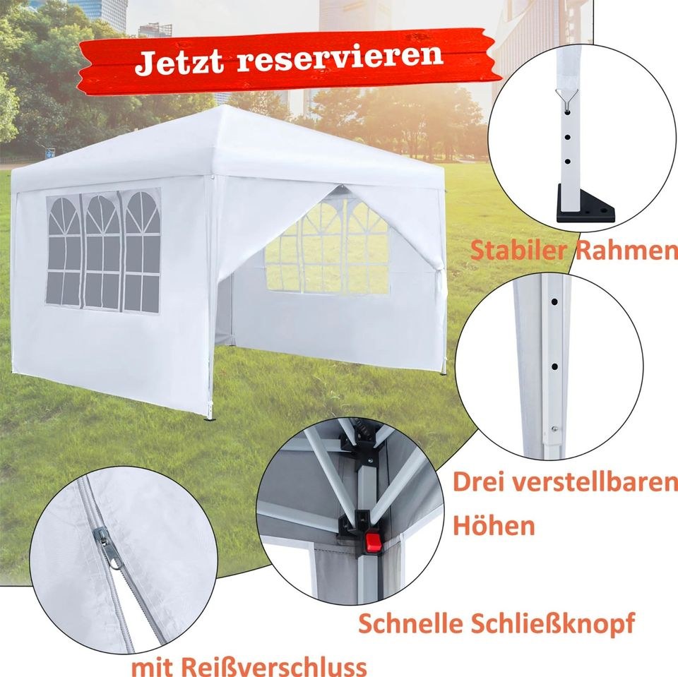 Faltzelt 3x3 m Partyzelt Pavillon mieten in Espelkamp – 2