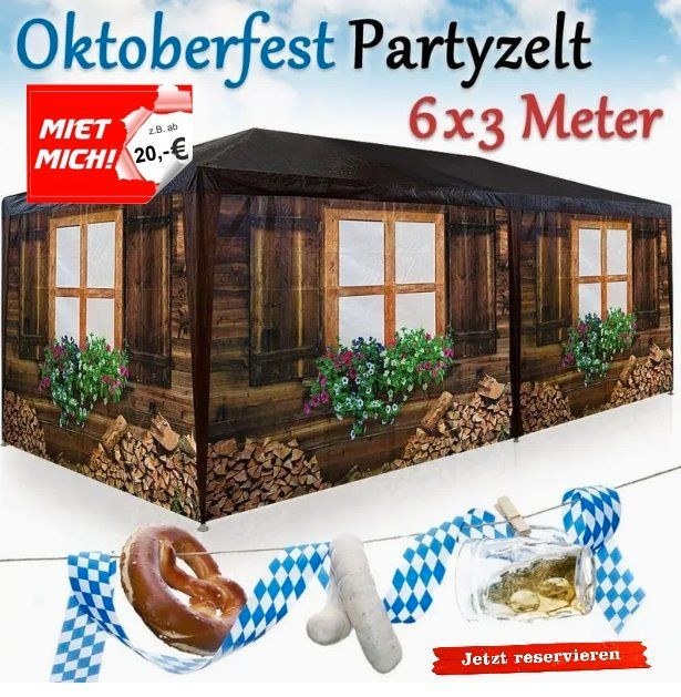Bierzelt 3x6m Almhüttendesign Pavillion mieten in Espelkamp