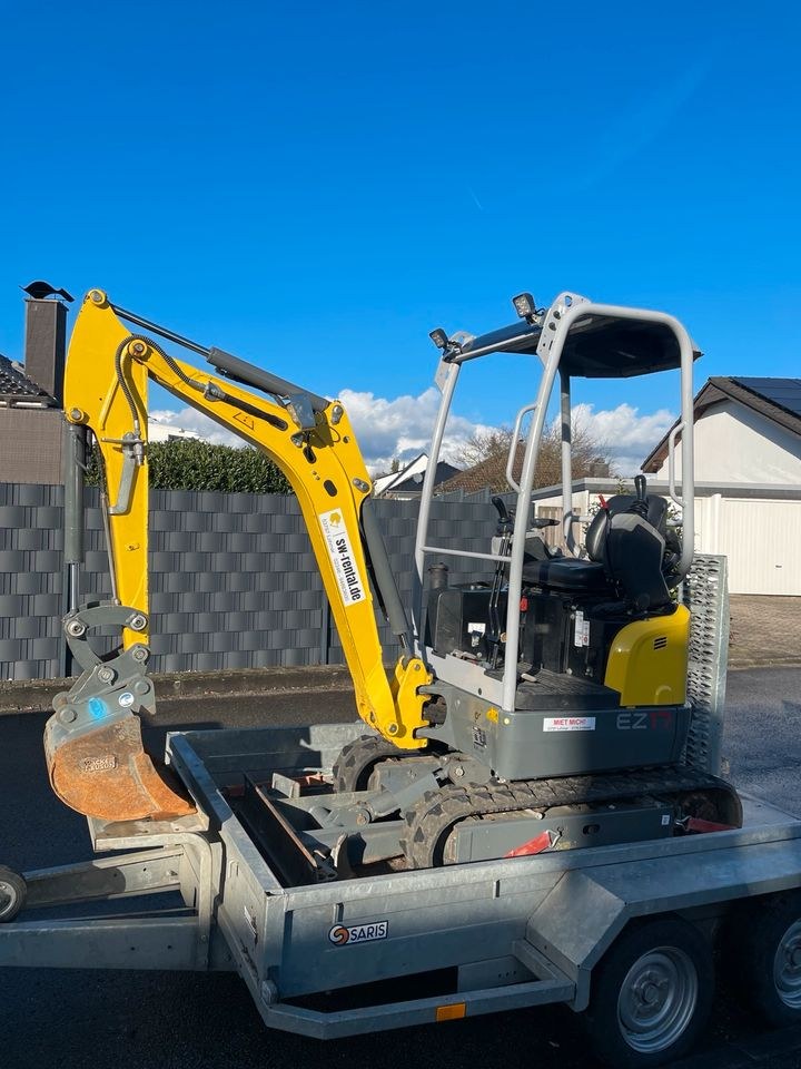 Minibagger 1,7t Tag mieten bei SW-Indutec