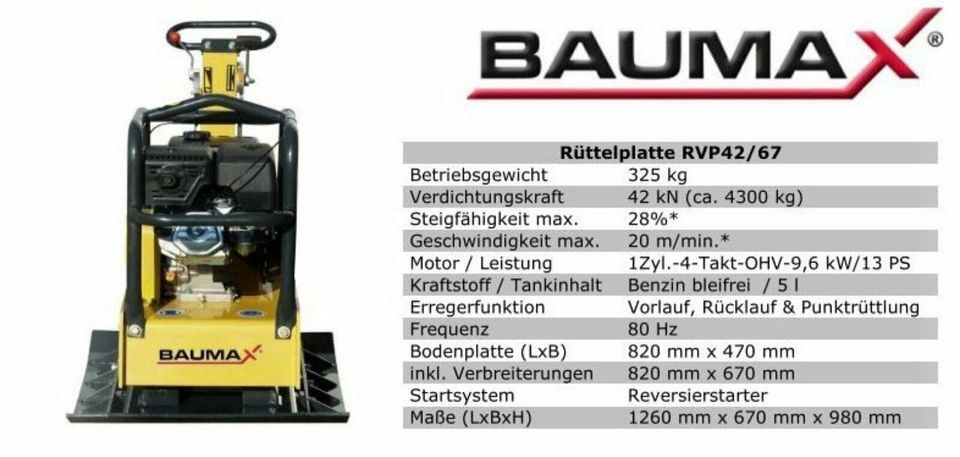 335kg Rüttelplatte RVP42 67 Tag mieten bei SW-Indutec – 2