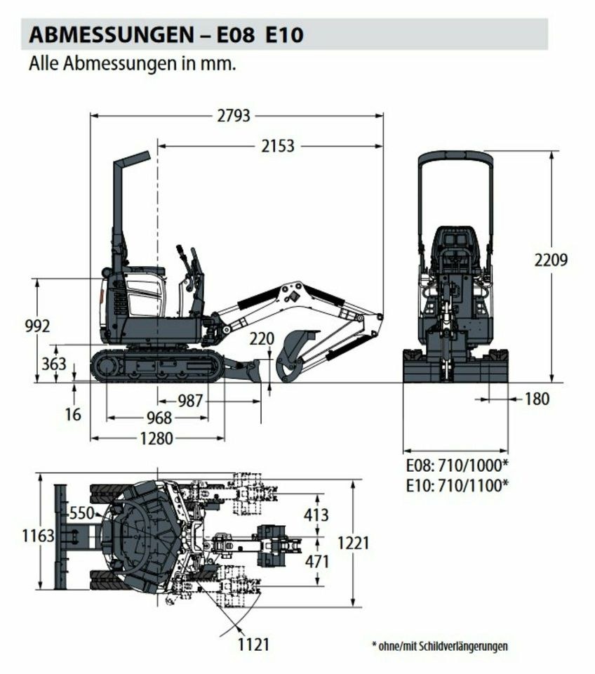 Mini Bagger Bobcat E10z 1t Tag mieten bei SW-Indutec – 3