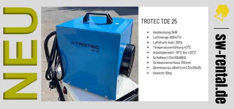 Heizlüfter 2kW 18kw mieten bei SW-Indutec – gegen Feuchtigkeit & Kälte – 2