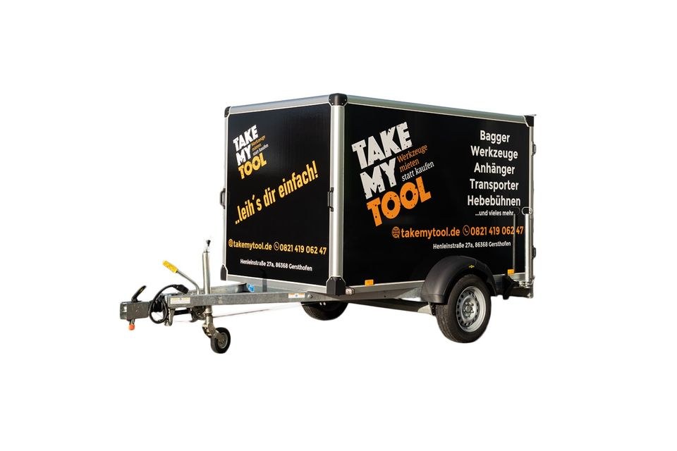 Kofferanhänger 1300kg 750kg mieten bei Take my Tool