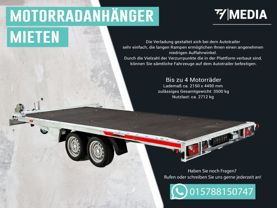 Motorradanhänger mieten bei TH Media – für den Motorradtransport – 3