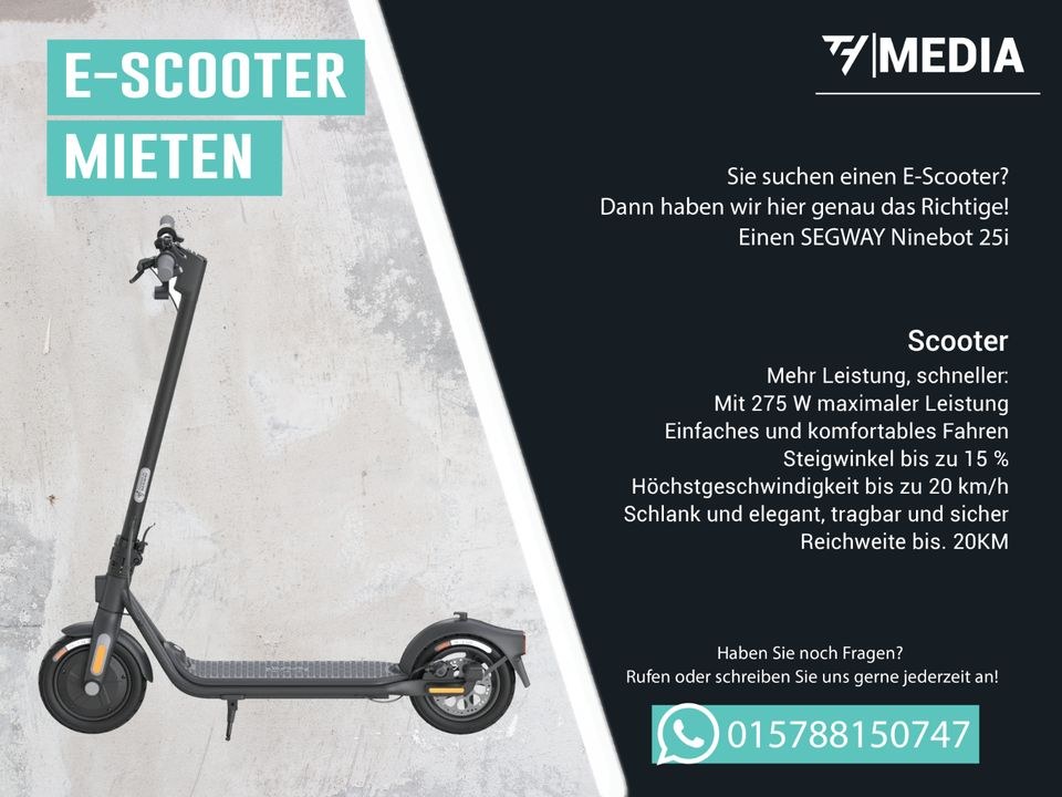 E Scooter mieten bei TH Media – Zubehör statt Kauf