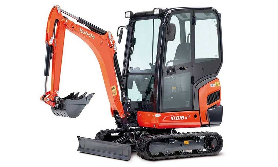 Minibagger Bagger Kubota KX018 4 mieten bei ToJa