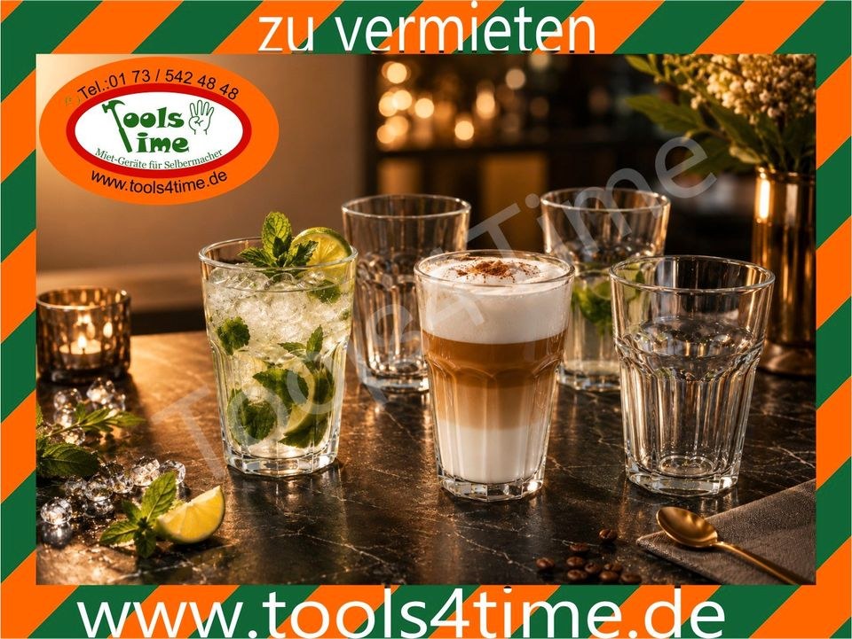 Cocktailglas Gläser Empfang Latte Macchiato mieten bei Tools4Time