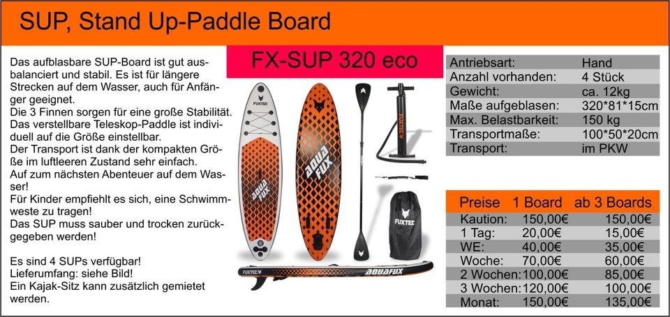 SUP Stand Up Paddle Board Urlaub See Freizeit mieten bei Tools4Time – 2