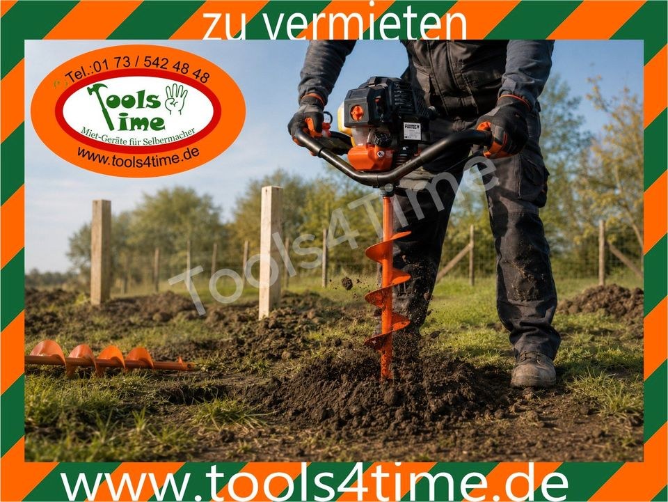 Erdbohrer Fuxtec Erdlochbohrer Zaunpfahl Hülse mieten bei Tools4Time