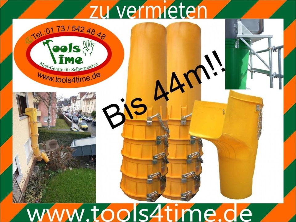 Schuttrutsche Baurutsche Abriss Entsorgung 52m mieten bei Tools4Time