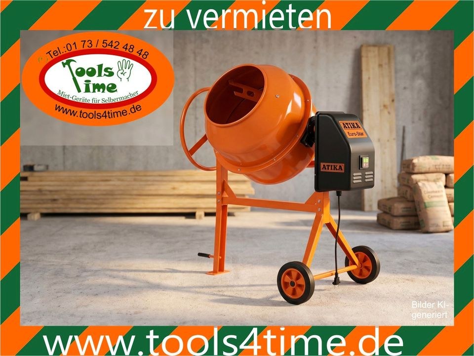 Betonmischer Atika,Beton Mischmaschine 125l Bau mieten bei Tools4Time