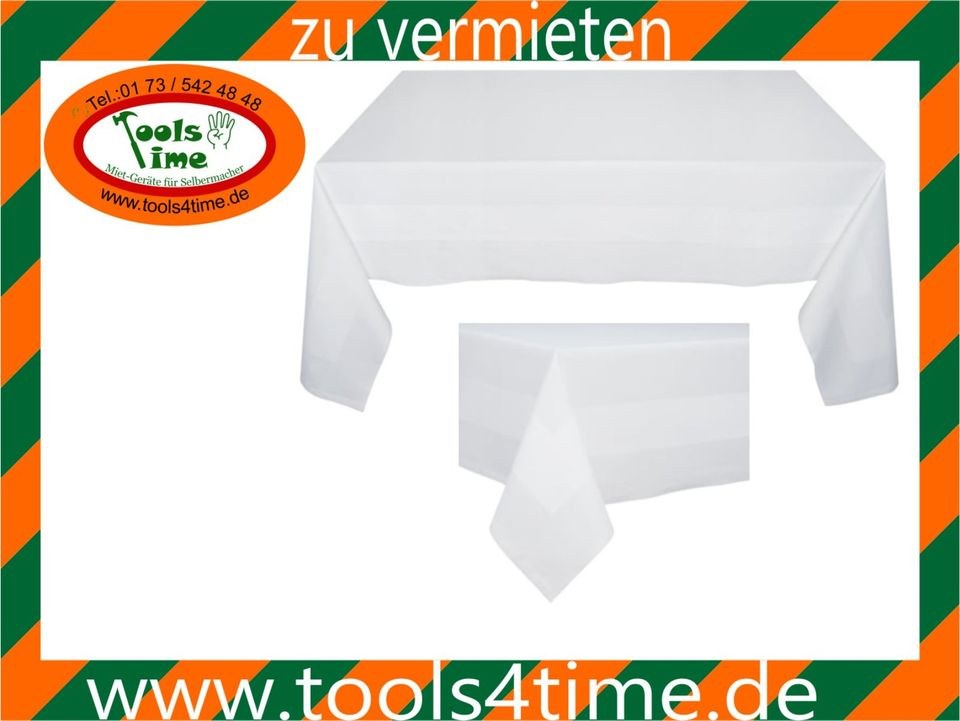 Tischdecke weiß Baumwolle mieten bei Tools4Time – für Fest & Ausschank