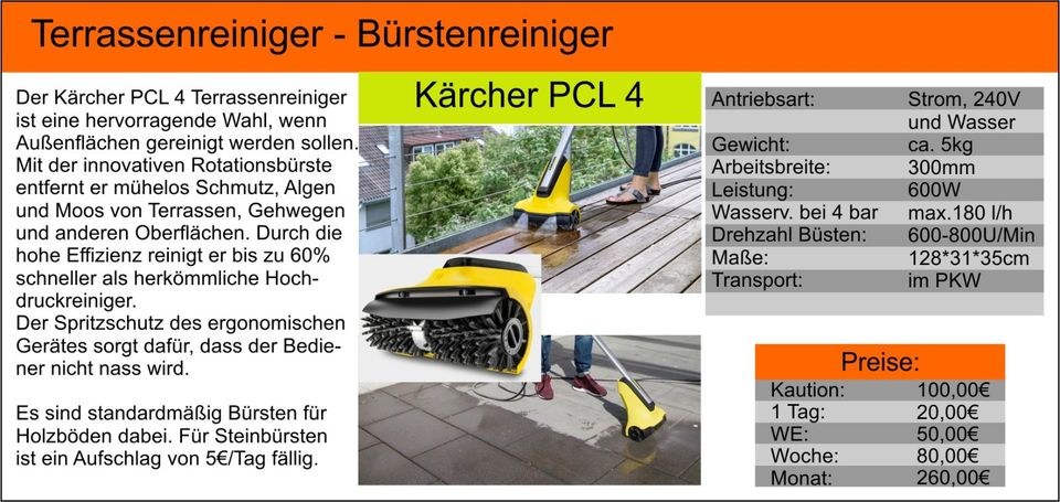 Kärcher Terrassenreiniger PCL 4 mieten bei Tools4Time – 2