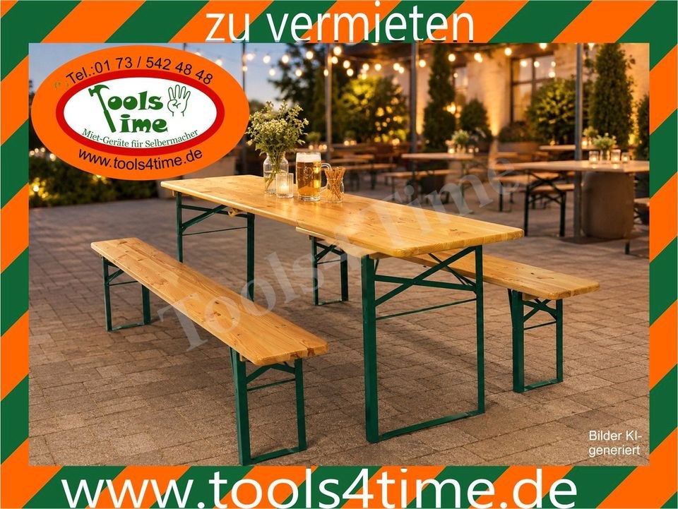 Bierzeltgarnitur Festzeltgarnitur Gartenparty mieten bei Tools4Time